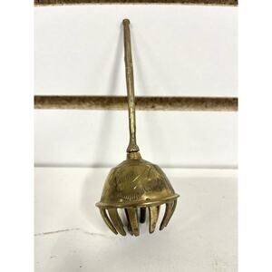 Vintage Brass Etched Elephant Claw Bell of Sarna India (functional)